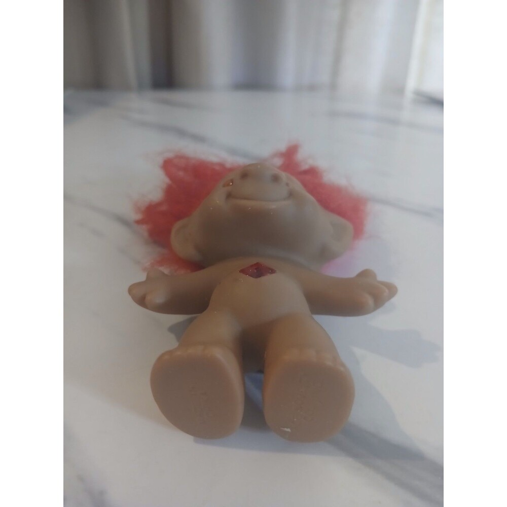 VTG Ace Novelty Jewel Belly Treasure Good Luck Troll Red Diamond Jewel - Picture 3 of 4